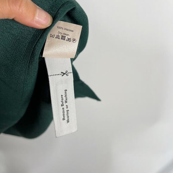 Madewell 2XS XXSmall Emerald Green Novel Dress VNeck Short Sleeve Shift Mini - Picture 7 of 8